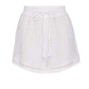 Monday Swimwear La Jolla Short - White Crinkle Linen (size small)